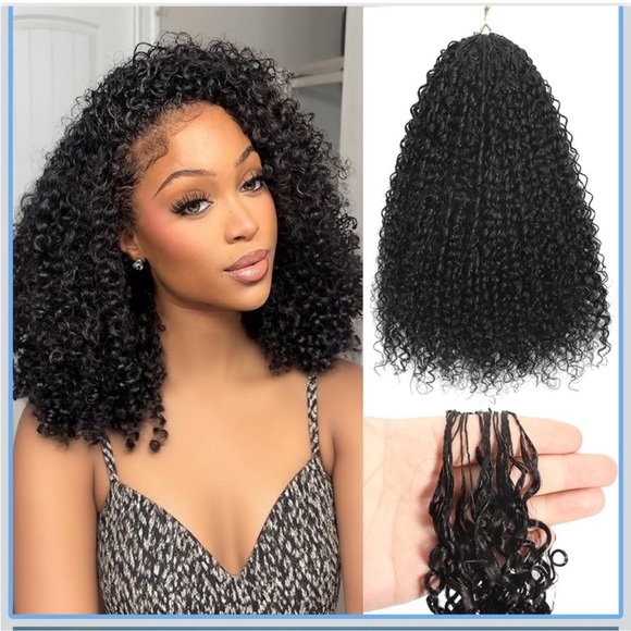 Afro Kinky Curly Knotless Pre-Separated Crochet Hair Natural Black(140g) 16 In